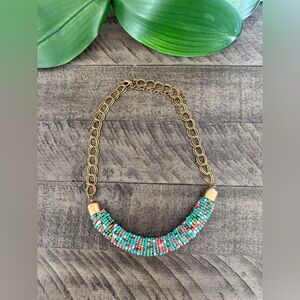 Gold and Multicolor Beaded Necklace